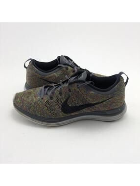 RARE Mens Nike Flyknit Lunar 1+ Dark Grey Multicolor Light Running Shoes Size 10